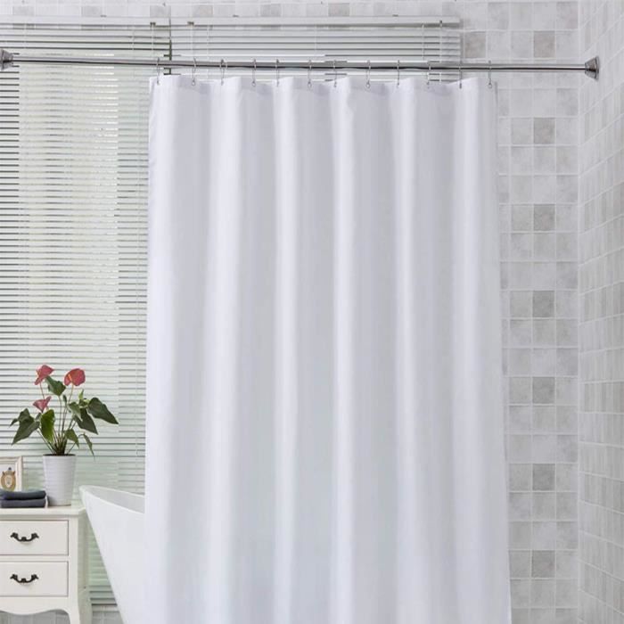 adapté pour les vestiaires avec anneau de rideau de douche Rideau de douche en polyester vestiaires résistant à la moisissure et au lavage salles de bains imperméable 280 x 200 cm