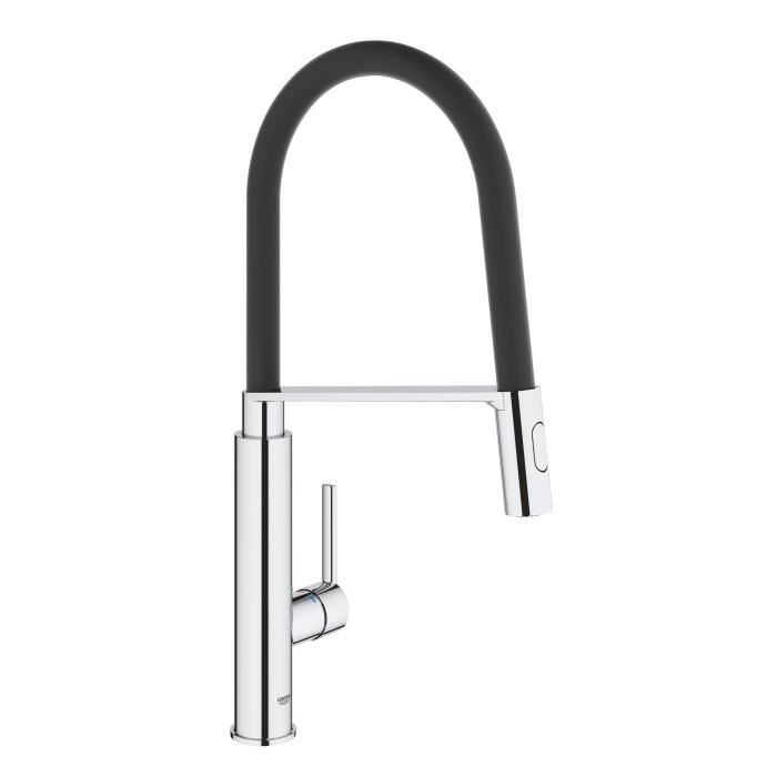 GROHE Robinet de cuisine évier Feel robinet avec douchette extractible bec en forme de U inverseur 2 jets 31489000