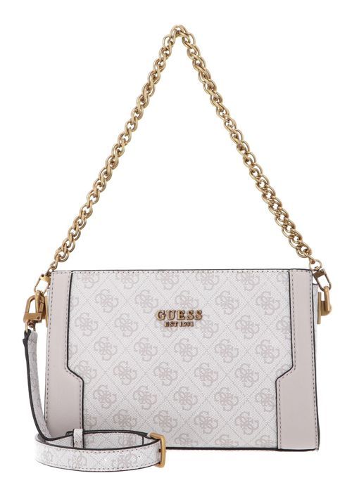 GUESS Sac à épaule bandoulière rose blanc pour femme Ajiona