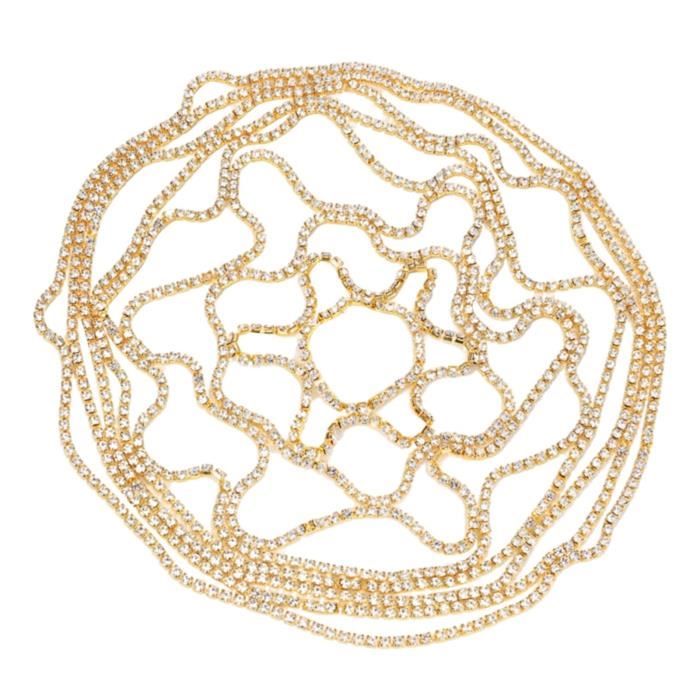 Chaîne De Tête Strass Argent - Bijoux Cheveux Bohème, Cristaux - Pour Mariage, Bal, Fête, Tenue Quotidienne