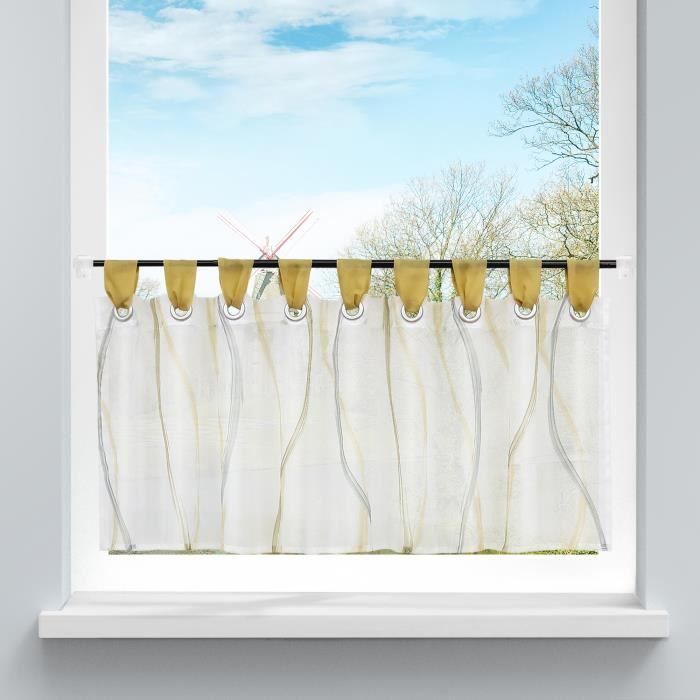 Rideau Brise-bise Imprimé Animaux - 120x60 Cm - Tissu Polyester Doux - Pour Cuisine, Salle De Bain, Salon