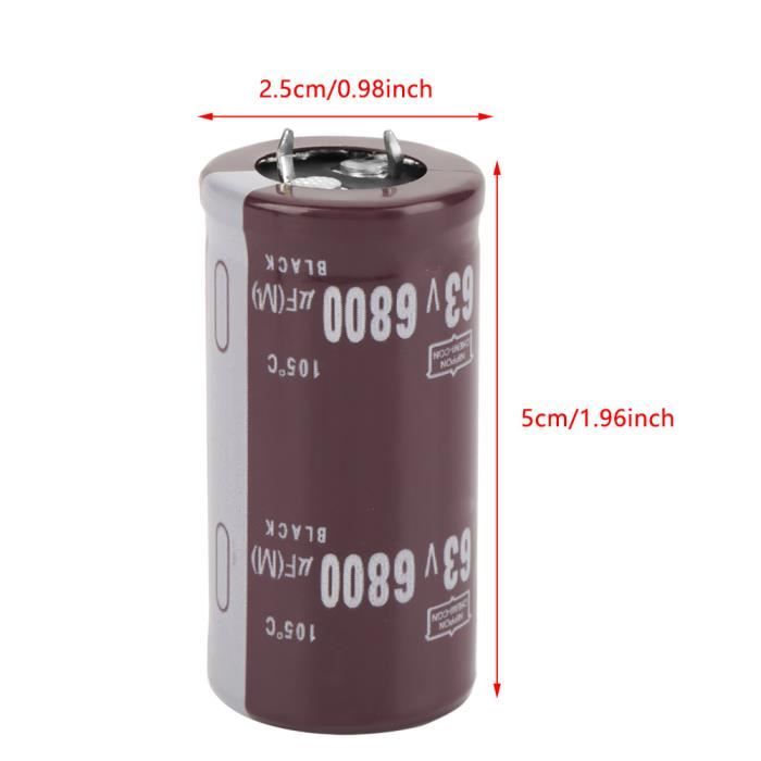 Condensateur électrolytique 680µF 63V - Radial 105°C - Neuf - 2 Ans Garantie