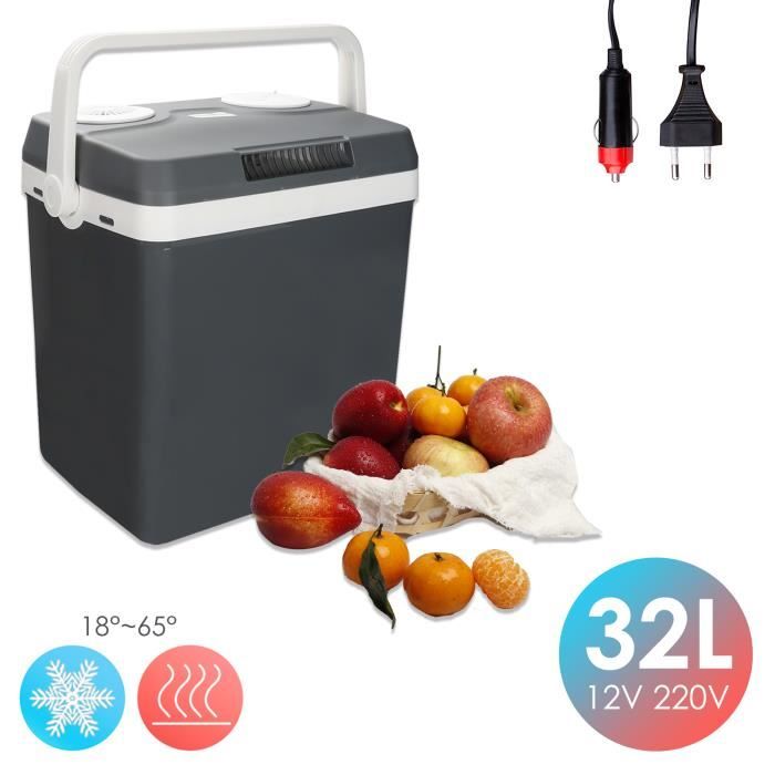 Ikodm Glacière électrique 32L Minifrigidaire 230V12V camping voiture