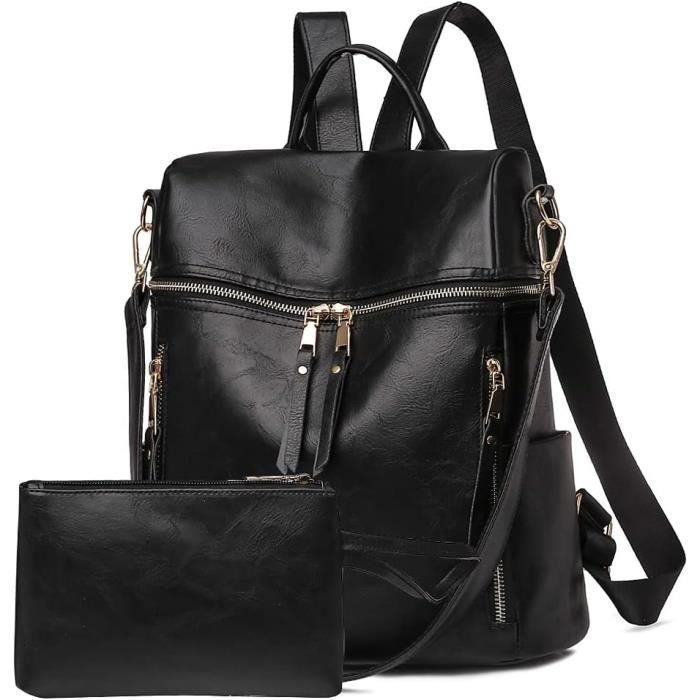 Sac à Dos Multifonction Étanche 2 Pièces - Pochette à Sangle - Oxford - Noir - 3