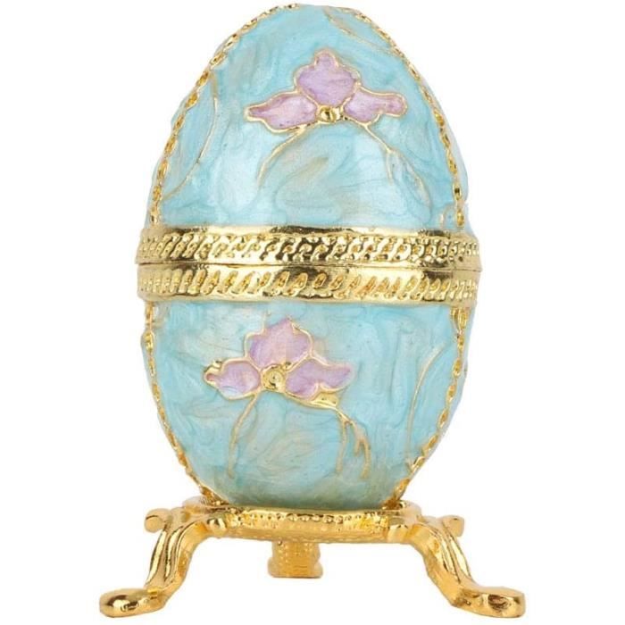 Garosa Oeuf Peint En émail Oeuf émaillé Doré Peint En Métal Ornements Bijoux Boîte à Bibelots