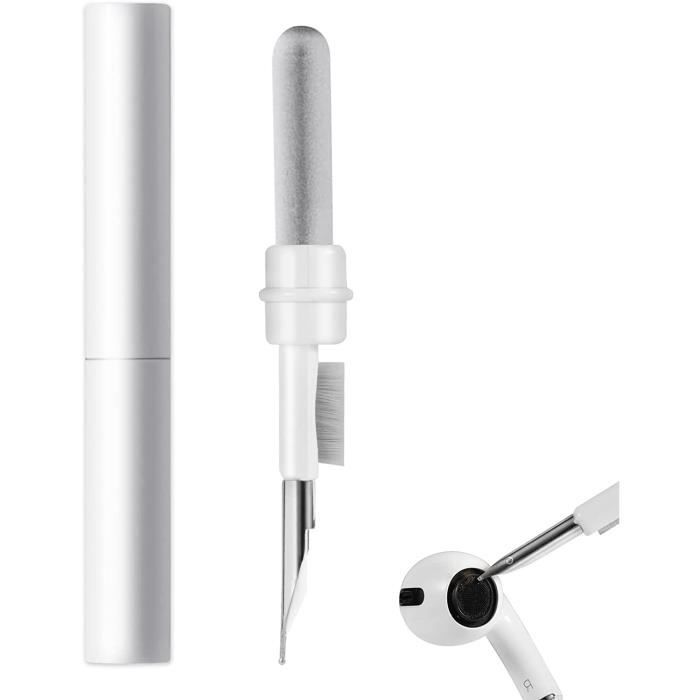 Blanc Convient pour les casques PC portables Stylo de nettoyage pour écouteurs Bluetooth Kit de nettoyage pour clavier Design double tête Kit de nettoyage pour clavier 5 en 1 