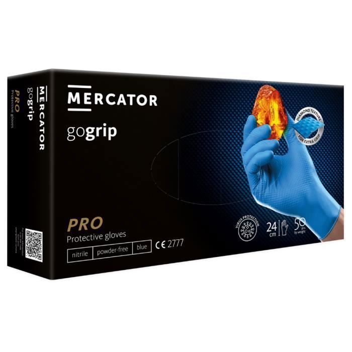 MERCATOR MEDICAL Gants Nitrile Bleus NITRYLEX CLASSIC Taille L - 100 Pièces