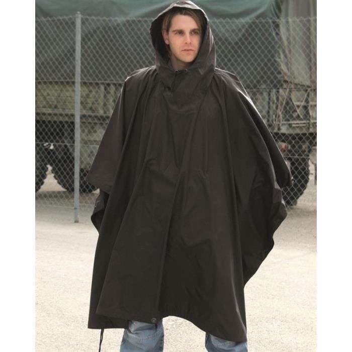 Poncho pluie Ripstop TU - Noir