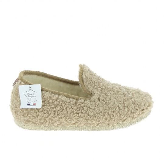 Chaussons Femme FARGEOT Lainey Beige Id al pour garder les pieds au chaud en hiver