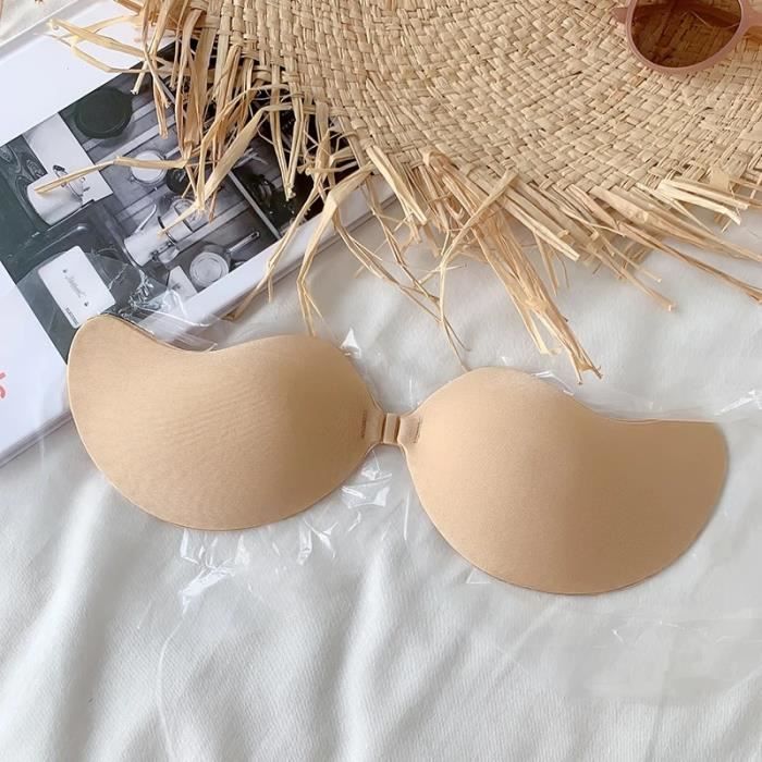 Soutien-Gorge Bandeau Joyshaper - Sans Armatures, Sans Bretelles, Push Up - Noir/Beige - Toutes Occasions