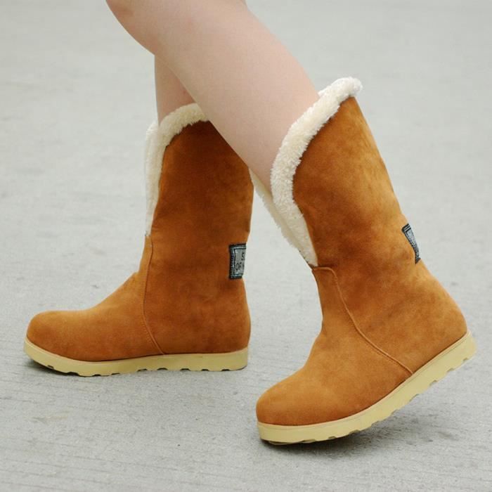 Bottes de neige pour femmes, bottes hautes, chaussures d'hiver, chaussures  chaudes Jaune Jaune - Cdiscount Chaussures