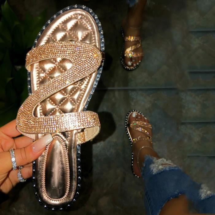 Sandale discount lacet doré