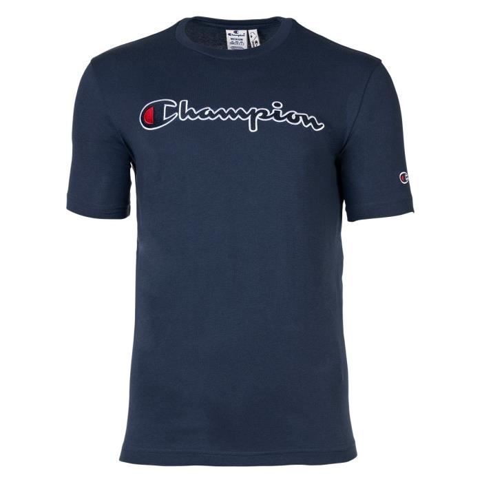 T Shirt Homme CHAMPION d grad de couleurs manches courtes bleu fonc