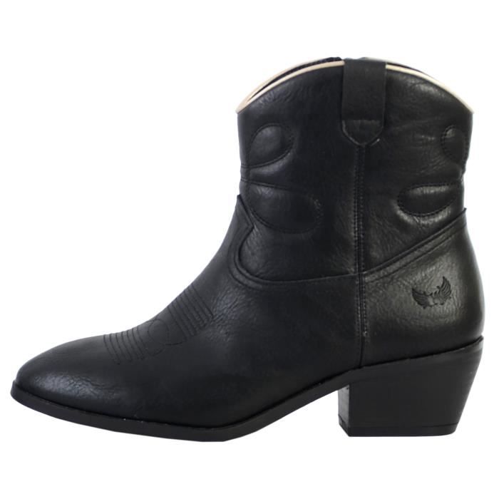 Bottines Femme Kaporal Suza Noir Fermeture Zip Confort