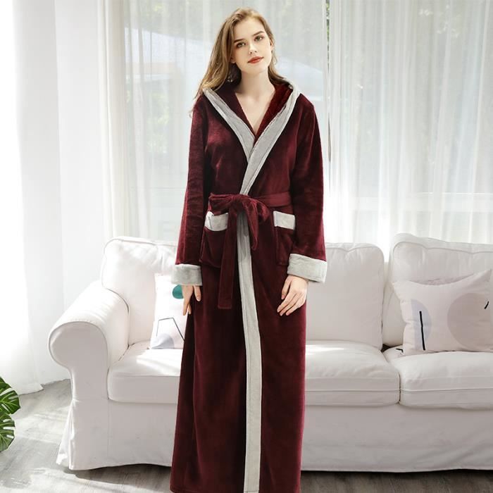 Robe de chambre pour hommes et femme Robe de Chambre Homme Polaire Chaude Peignoir a capuche Ivoire Ivoire Cdiscount Pret a Porter