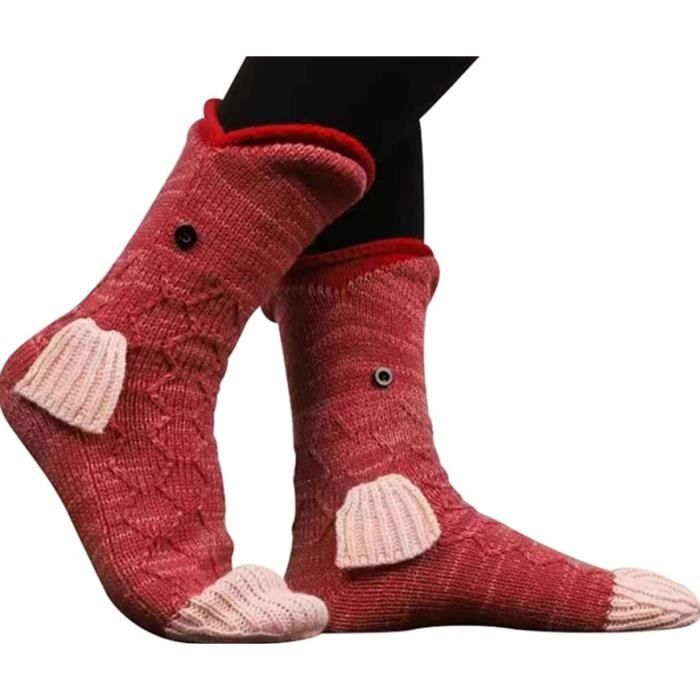 Chaussettes Requin Poisson Mignonnes Droles Chaussons Chaussettes Droles 36 40 Cadeau Homme FemmeChaussettes en Tricot Crocodile Rouge Cdiscount Pret a Porter