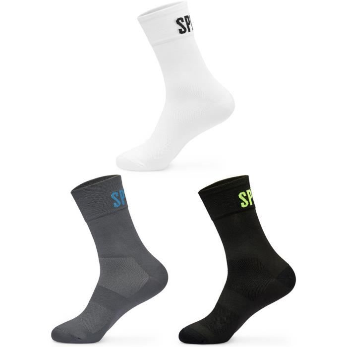 Lot De 2 Chaussettes Cyclisme Madison - Sportive - Noir/Gris - Taille 40-42 - Homme/Femme