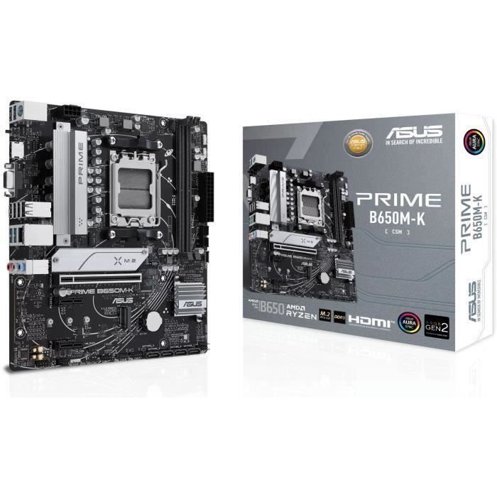 Carte mère - ASUS - PRIME B650M-K - AMD B650 - Emplacement AM5 micro ATX
