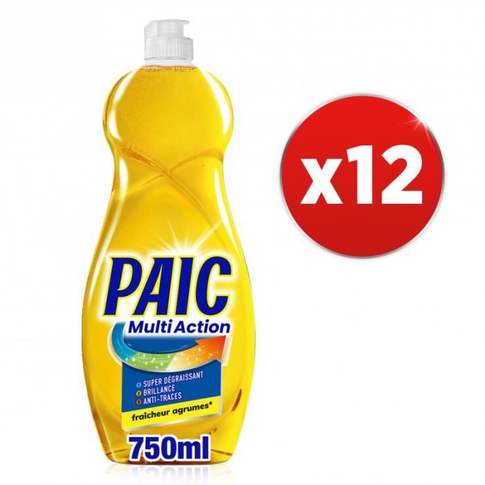 Pack de 12 - PAIC Liquide Vaisselle Multi Action Fraîcheur Agrumes
