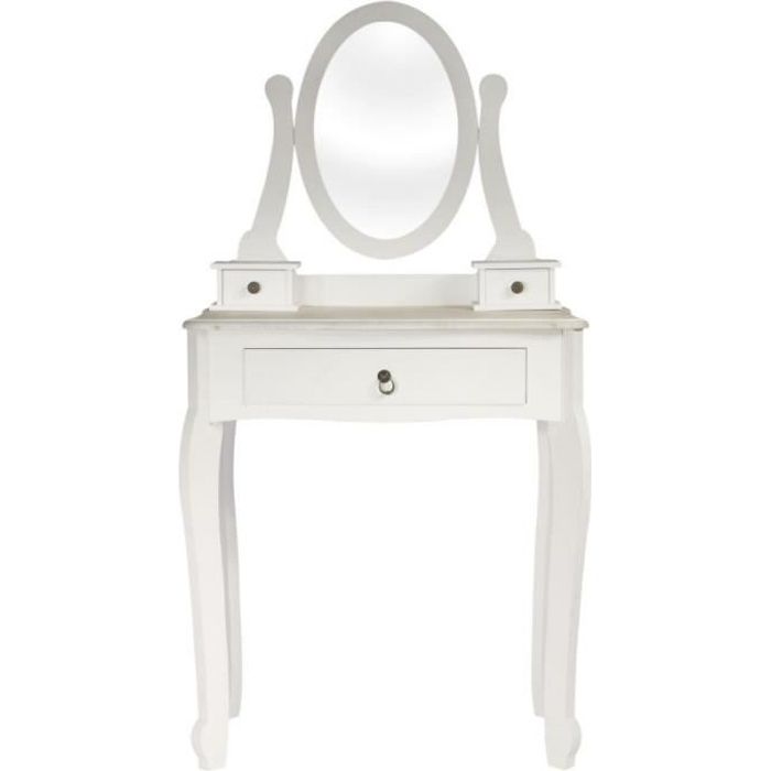 coiffeuse & miroir design "victoria" 128cm blanc - paris prix