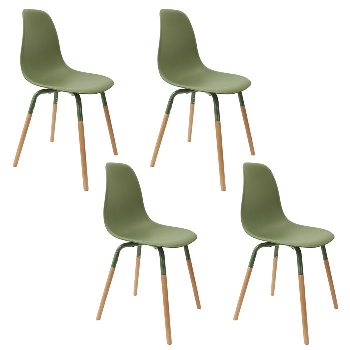 Lot de 4 Chaises - HOME DECO FACTORY - Design Épuré - Confortables - Vert