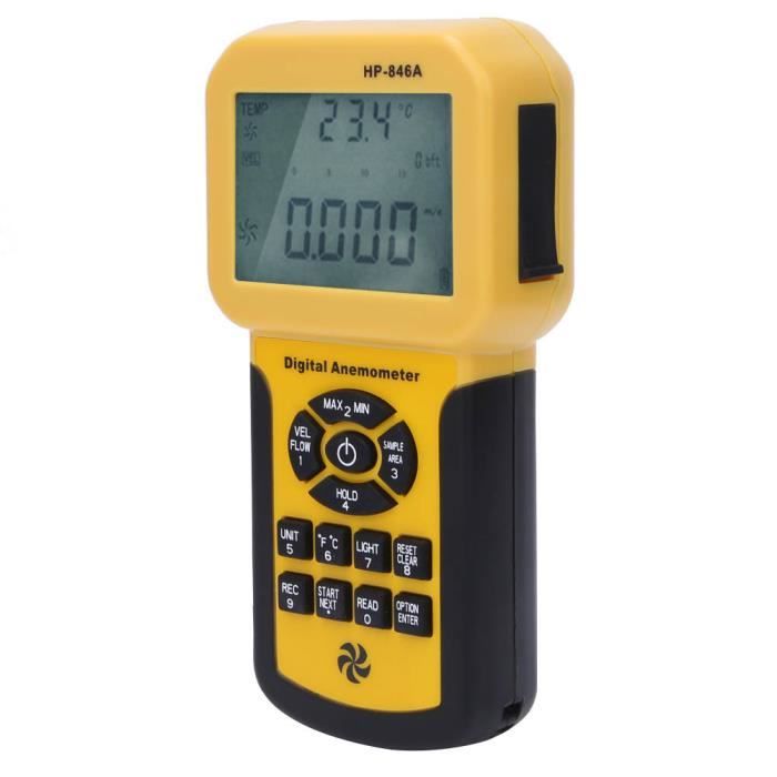 Anémomètre Portable LCD - Mesure Vitesse Vent Et Température, Pour Randonnée, Camping, Voile, Météo Amateur - 6