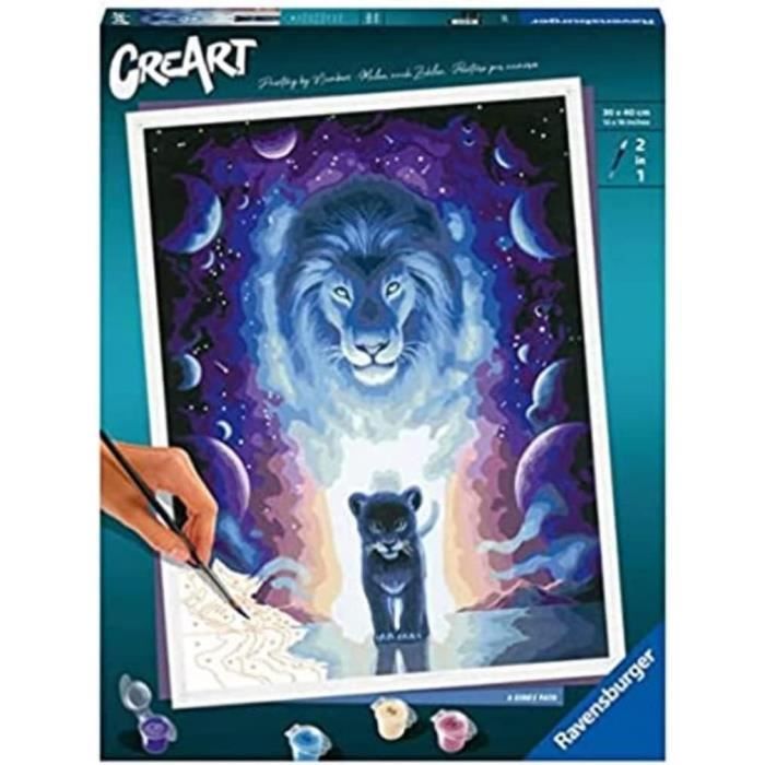 Peinture Par Numéros Ravensburger CreArt Lion 23516 – Activité Détente Et Créative - vue 2