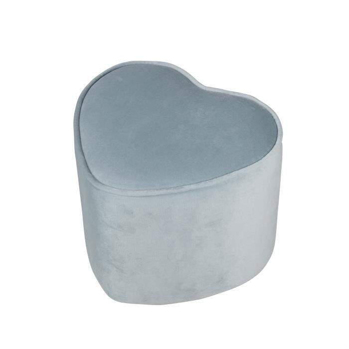 ROBA Pouf Enfant Lil Sofa Confortable en Velours - Forme Coeur - Bleu clair