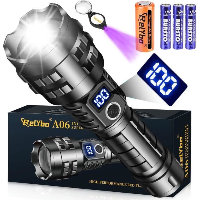 Lampe Torche Led Ultra Puissante, 20000 Lumens Lampe Torche, Xhp90.2 Torche, 5 Mode Lampe De