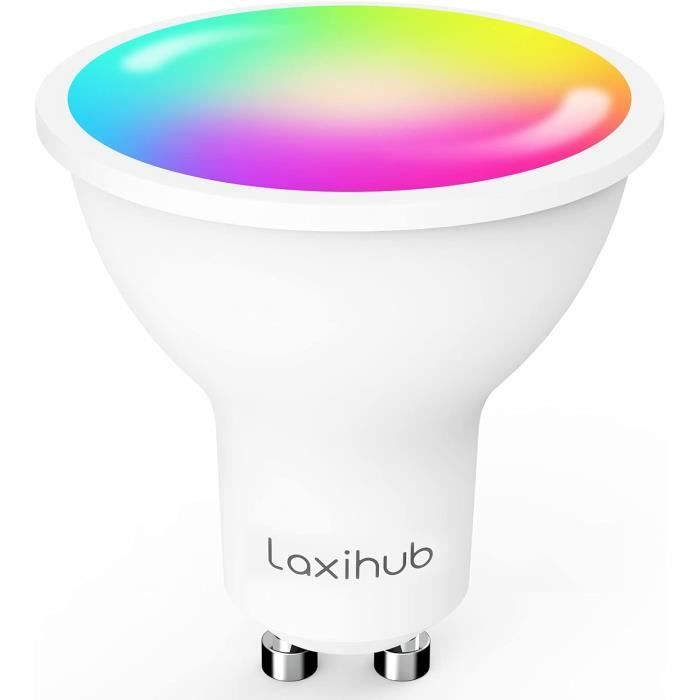 Ampoule Connectée Wifi, Ampoule Led Gu10 Multicolore, Commande Vocale