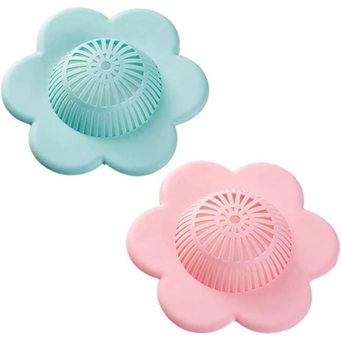 Filtre Cheveux Douche 2 Pcs Filtre À Cheveux Protection De Drain Evier Avec Ventouse Attrape