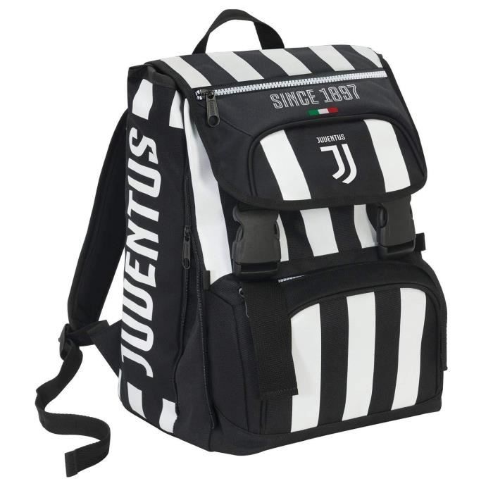 sac à dos scolaire extensible juventus coaches, 28 lt, blanc et noir, avec gadget! école primaire et secondaire