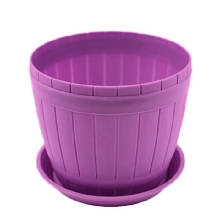 Pot de Fleurs Plastiques Violet Grande avec châssis Convient pour Jardin  Intérieur Balcon Extérieur - Cdiscount Jardin