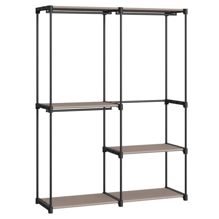 Armoire de Chambre - SONGMICS - Pliable avec Barres de Suspension - 138x43x182cm - Taupe