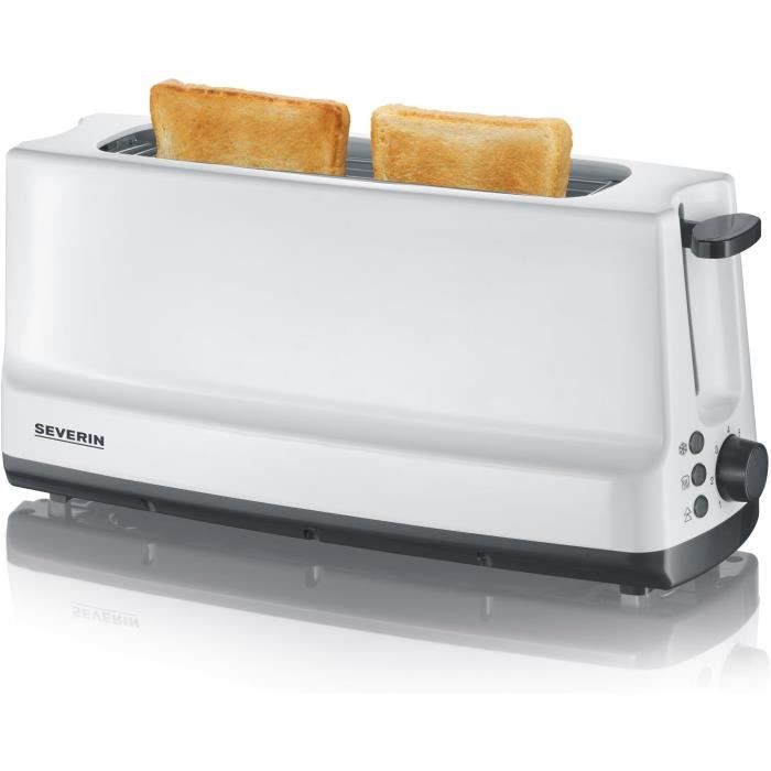 Grille-pain automatique 1300W Electrotek, Toaster compact 1 fente jusqu'à 4 tranches, Grille-pain électrique, blanc