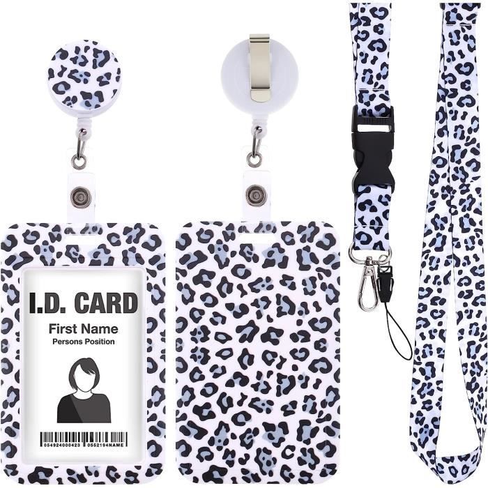 Lot De 2 Porte-badges Transparents En Plastique Avec Cordon De