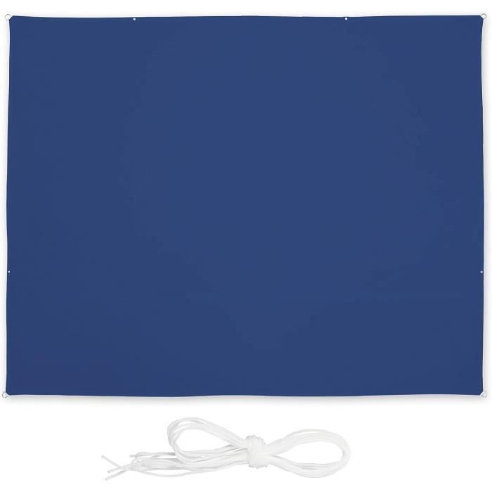 Voile D'Ombrage Rectangle Relaxdays 3.5x4.5m - Anti-UV, Imperméable - Café - Terrasse, Balcon