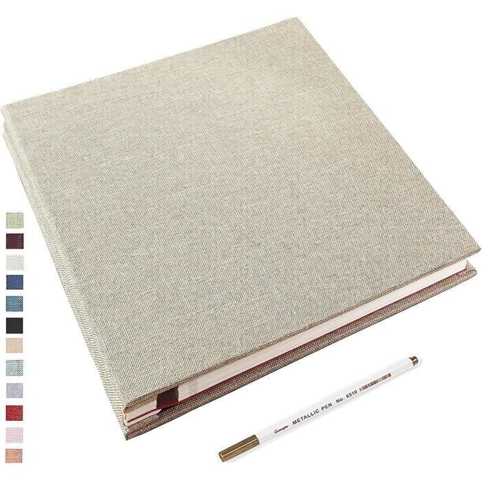Vienrose 18 x 18 cm Album Photo Scrapbooking Vide en Papier Kraft à Couverture Rigide, Livre Photo avec 40 Pages pour Mariage, Voyage, Bebe, Blanc