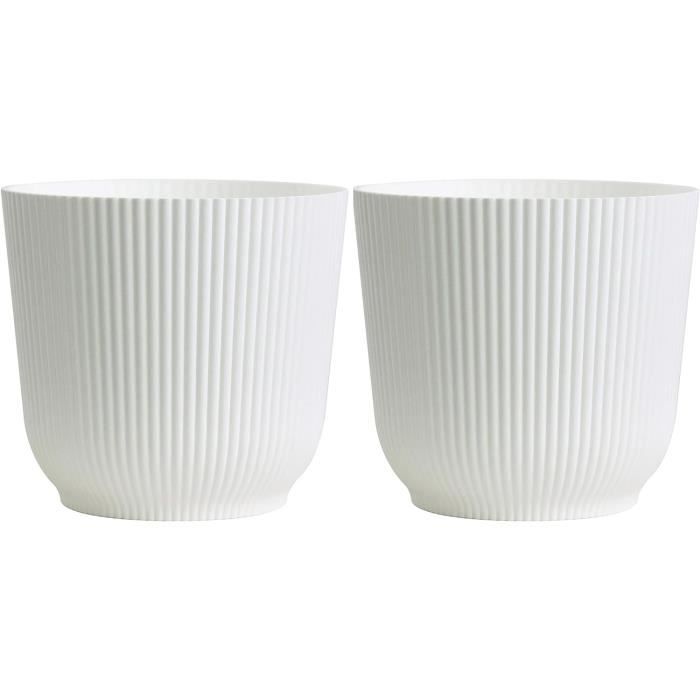 Salih Lot De 2 Pots De Fleurs En Cu00e9ramique U00c0 Rayures