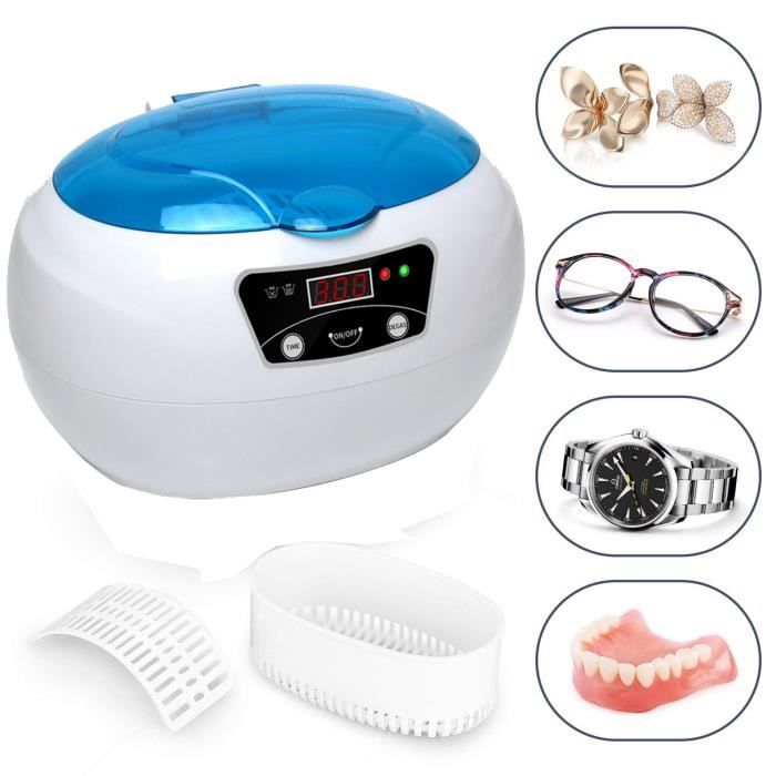 Machine de nettoyage de lunettes à ultrasons Multifonctionnel Machine de  nettoyage de bijoux Petit nettoyeur portable