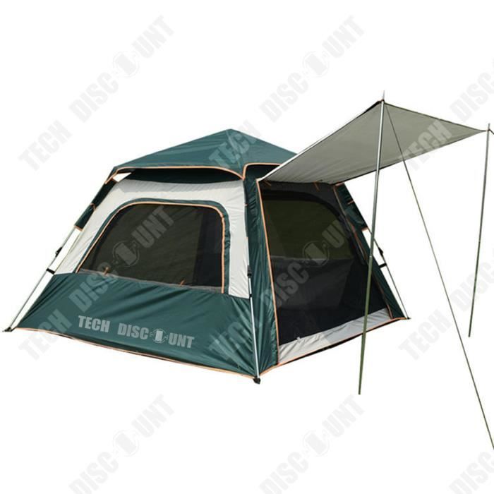 TD® Tente à porte ronde, compte double couche, portable, camping entièrement automatique, camping, pique-nique, anti-moustique
