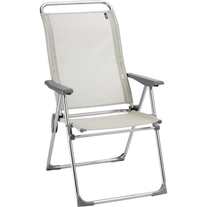 Lafuma Mobilier Alu Cham Klapstoel – Batyline Beige – Lichtgewicht, 5-standig Verstelbaar – Voor Tuin, Strand & Camping