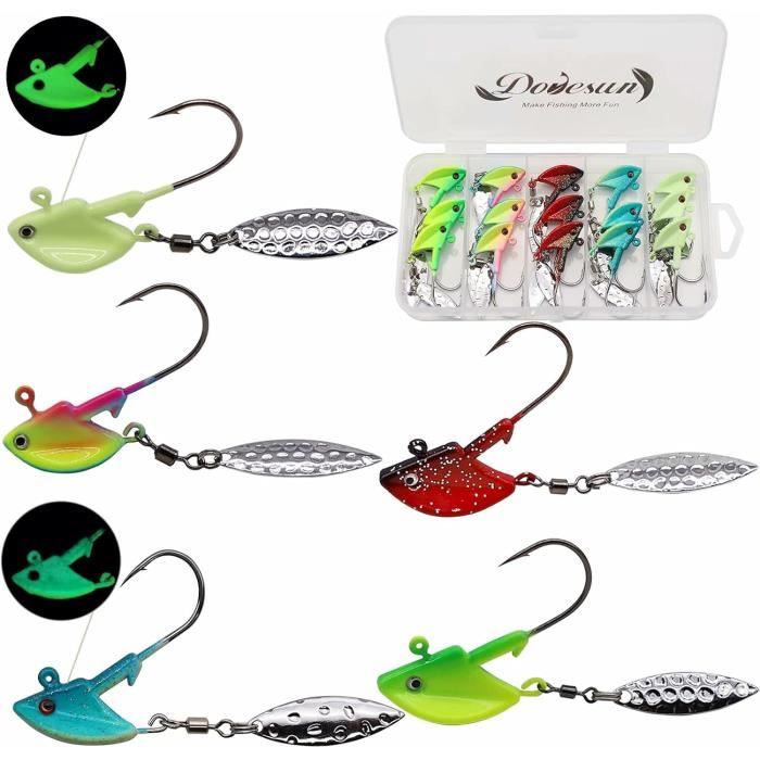 Lot De 50 Hameçons Offset + 10 Leurres Souples - Pour Pêche Eau Douce Et Eau Salée - Avec Boîte De Rangement - 9
