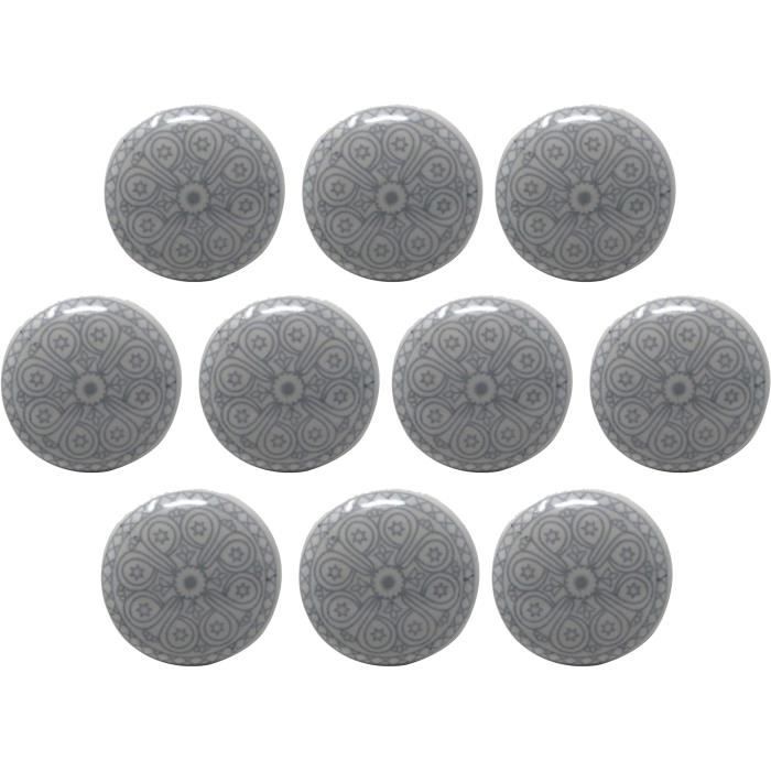 Lot De 10 Boutons Vintage Bleus Imitation Cuir - Pied 1,6 Cm - Réf. 4697 - Occasion