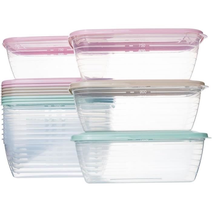 Boîte repas 12 pièces Récipient alimentaire en plastique transparent de ...