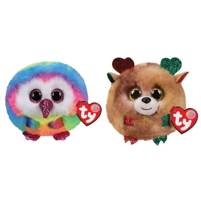 Ty Peluches Teeny Puffies Owel La Chouette No l Renne