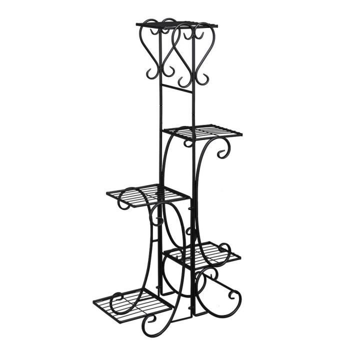 Supports De Pots De Fleurs En Métal - Lot De 2 | Design Fer Forgé Blanc Pour Intérieur/Extérieur - Stables Et Décoratifs