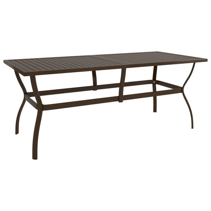 vidaXL Table de jardin Marron 190x80x72 cm Acier 312281