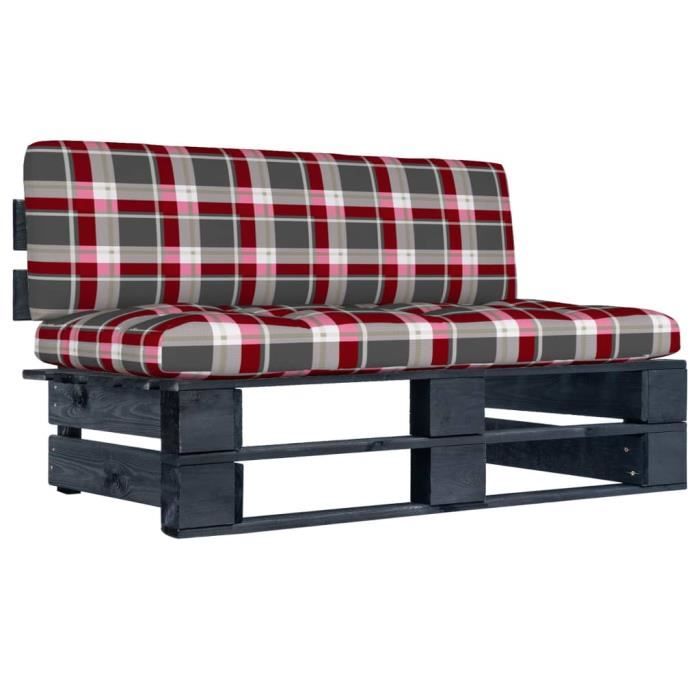 Canapé central palette de jardin bois de pin imprégné avec coussin - vue 10