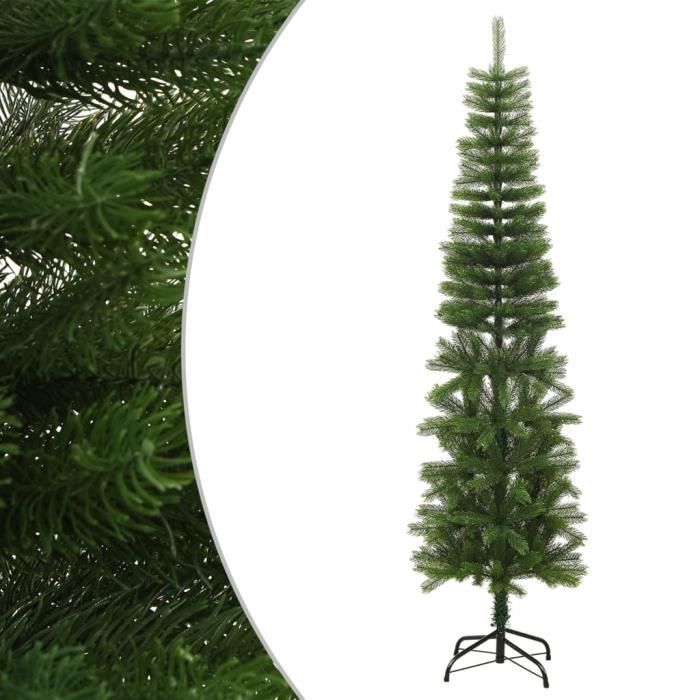 VidaXL Sapin de Noël artificiel mince avec support 210 cm PE 344646 ...